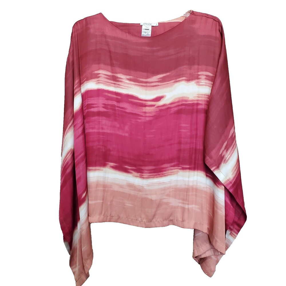 Chico's Silky Ombre Hanky Hem Kaftan Tunic Size L/XL